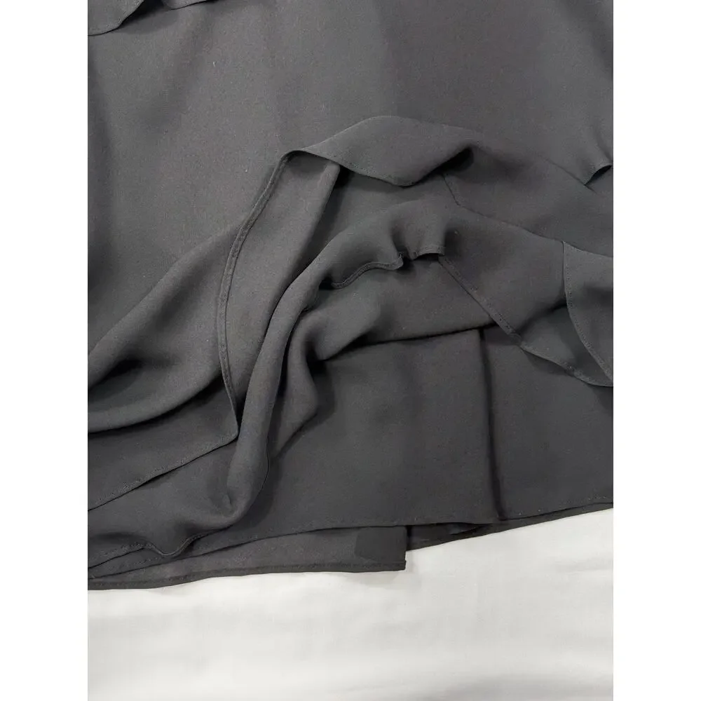 St. John Evening by Marie Gray, VTG Black Layered Silk Chiffon Dress Sz 2 - Picture 4 of 10